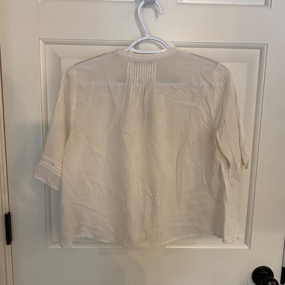 Madewell x Warm Pintuck Tie-Neck Top/White, 33882 - Picture 8 of 14